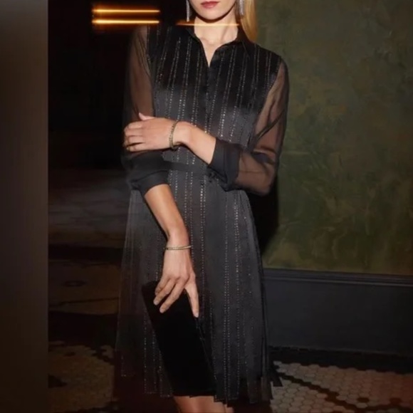 NWT PER SE by Carlisle New York • Gorgeous Black Sparkle Dress - Picture 3 of 11